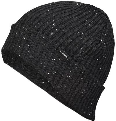 Am image of a Custom Pacific Headwear Tweed Beanie in Black!