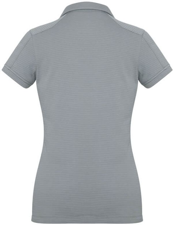 Am image of a Custom Biz Collection Ladies Profile Polo in Silver!