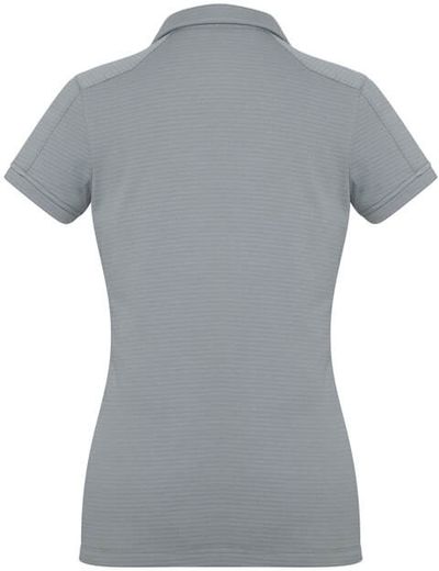 Am image of a Custom Biz Collection Ladies Profile Polo in Silver!