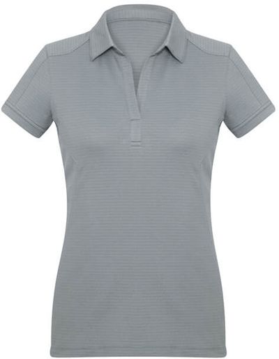 Am image of a Custom Biz Collection Ladies Profile Polo in Silver!