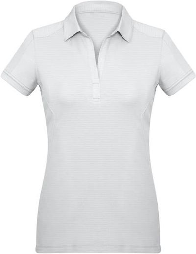 Am image of a Custom Biz Collection Ladies Profile Polo in White!