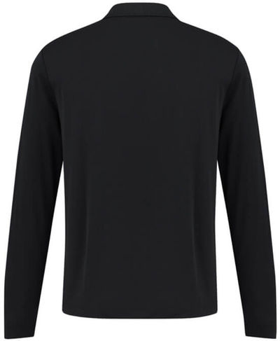 Am image of a Custom Biz Collection Mens Ace Long Sleeve Polo in Black!