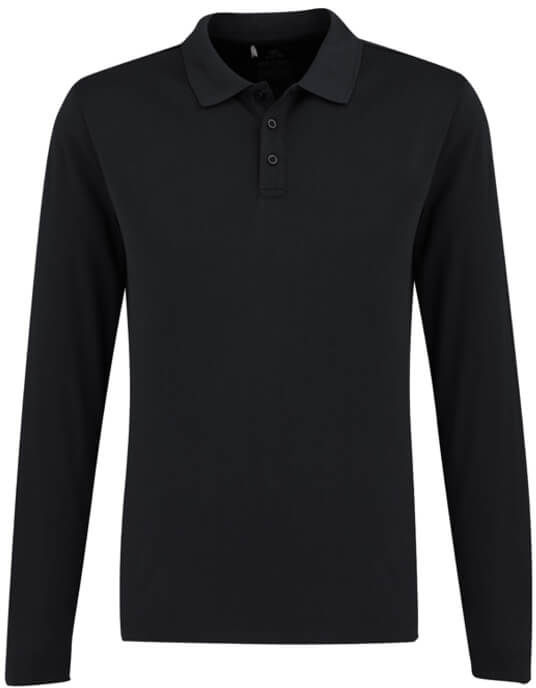 Biz Collection Mens Ace Long Sleeve Polo in Black