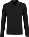 Am image of a Custom Biz Collection Mens Ace Long Sleeve Polo in Black!
