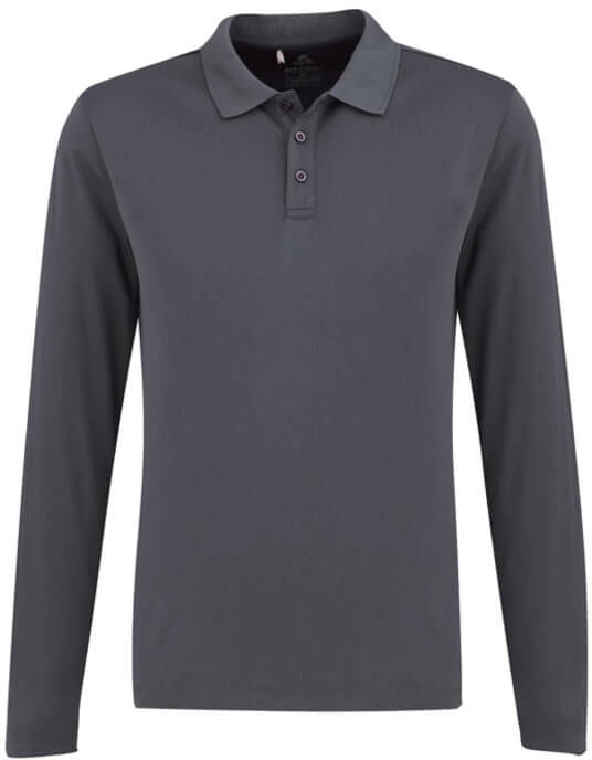 Biz Collection Mens Ace Long Sleeve Polo in Grey