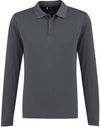 Am image of a Custom Biz Collection Mens Ace Long Sleeve Polo in Grey!