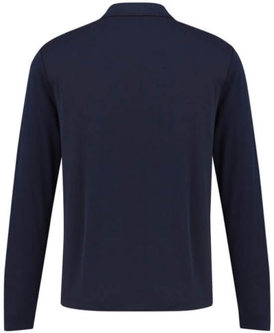 Am image of a Custom Biz Collection Mens Ace Long Sleeve Polo in Navy!