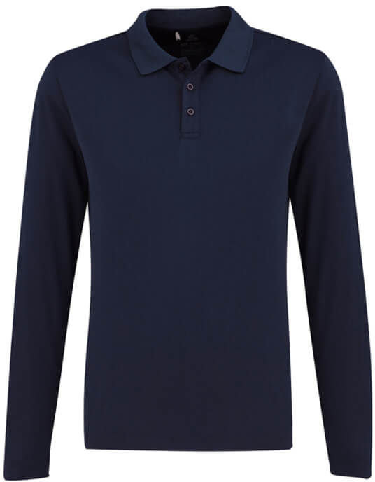 Biz Collection Mens Ace Long Sleeve Polo in Navy
