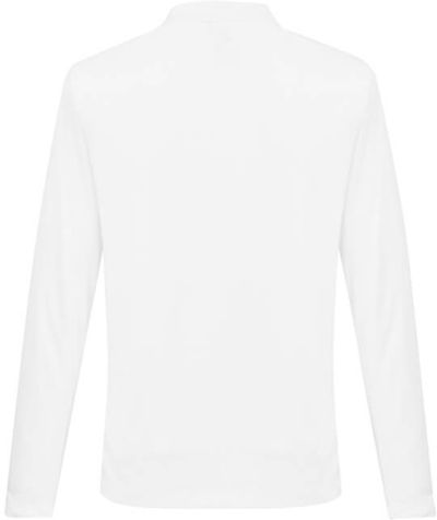 Am image of a Custom Biz Collection Mens Ace Long Sleeve Polo in White!