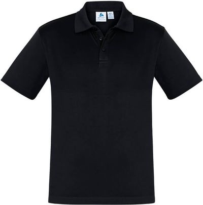 Am image of a Custom Biz Collection Kids Ace Polo in Black!