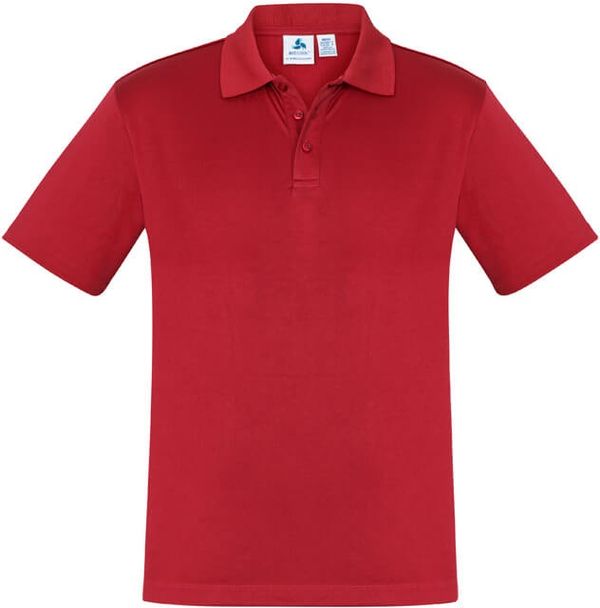 Am image of a Custom Biz Collection Kids Ace Polo in Red!