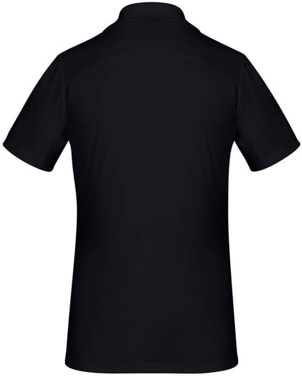 Am image of a Custom Biz Collection Ladies Aero Polo in Solid Black!