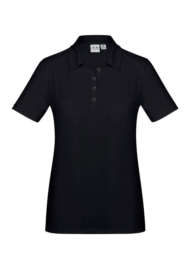 Biz Collection Ladies Aero Polo in Solid Black