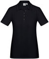 Am image of a Custom Biz Collection Ladies Aero Polo in Solid Black!