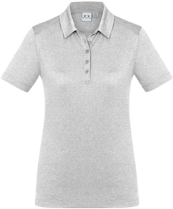 Am image of a Custom Biz Collection Ladies Aero Polo in Silver!