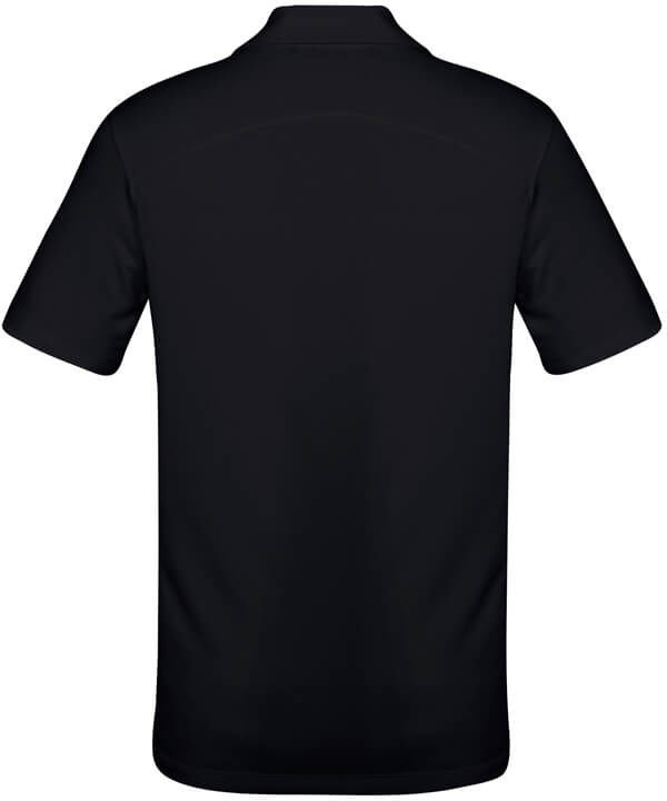 Am image of a Custom Biz Collection Mens Aero Polo in Solid Black!
