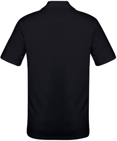 Am image of a Custom Biz Collection Mens Aero Polo in Solid Black!