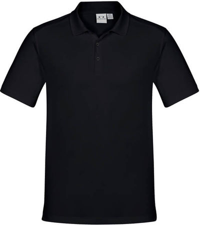 Am image of a Custom Biz Collection Mens Aero Polo in Solid Black!