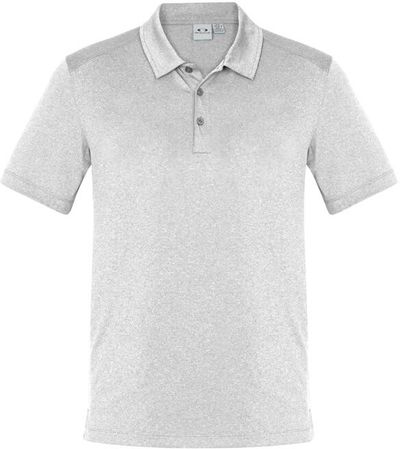 Am image of a Custom Biz Collection Mens Aero Polo in Silver!