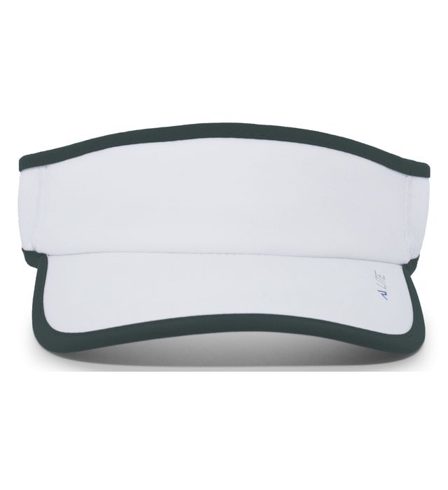 Pacific Headwear Lite All Sport Active VIsor in White/Dark Green