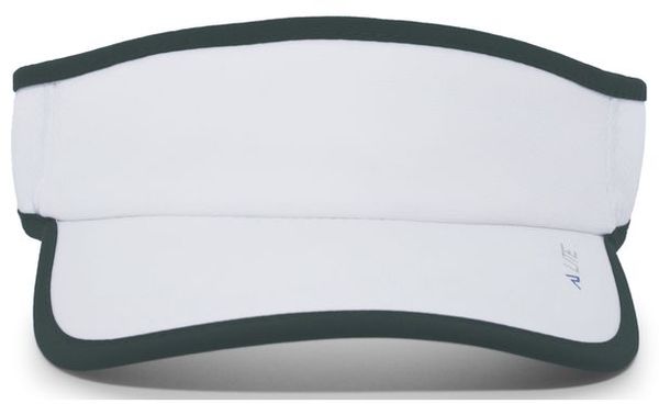 An image of a Custom Pacific Headwear Lite All Sport Active VIsor in White/Dark Green!