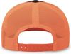 Am image of a Custom Pacific Headwear Trucker Snapback Hat in BLACK/ NEON ORNG!