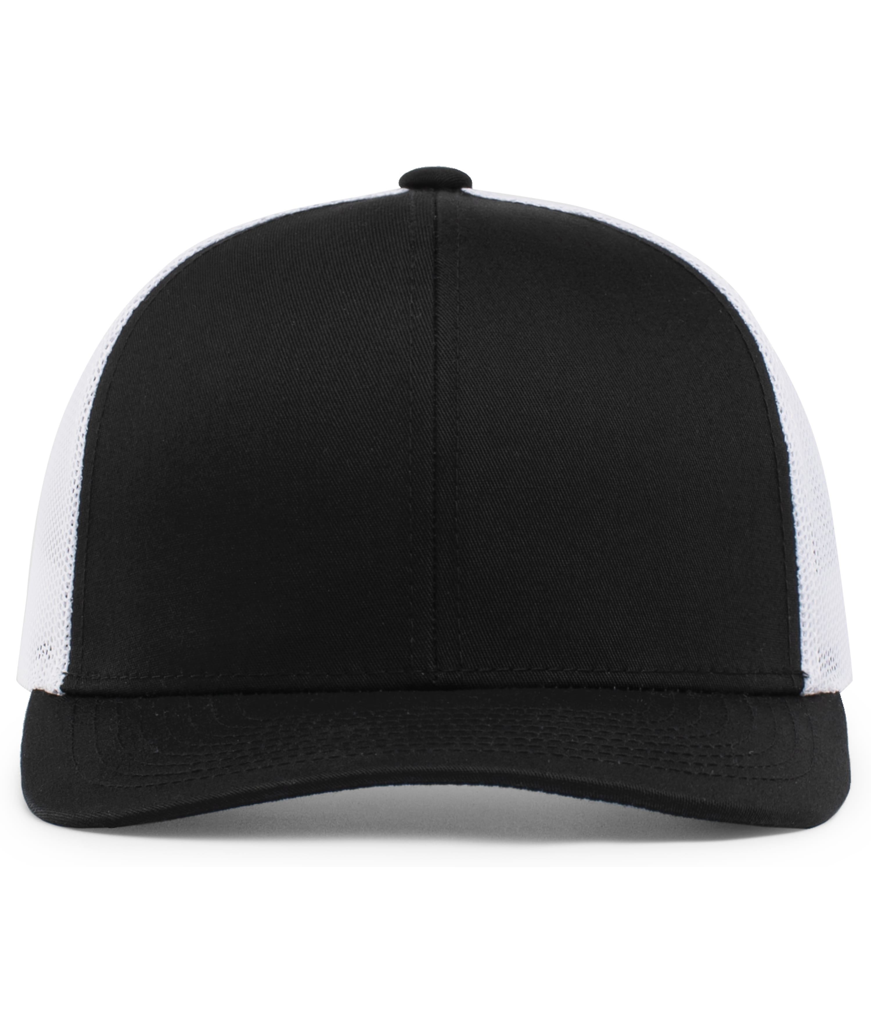 Pacific Headwear Trucker Snapback Hat in BLACK/ WHITE