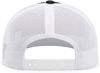 Am image of a Custom Pacific Headwear Trucker Snapback Hat in BLACK/ WHITE!