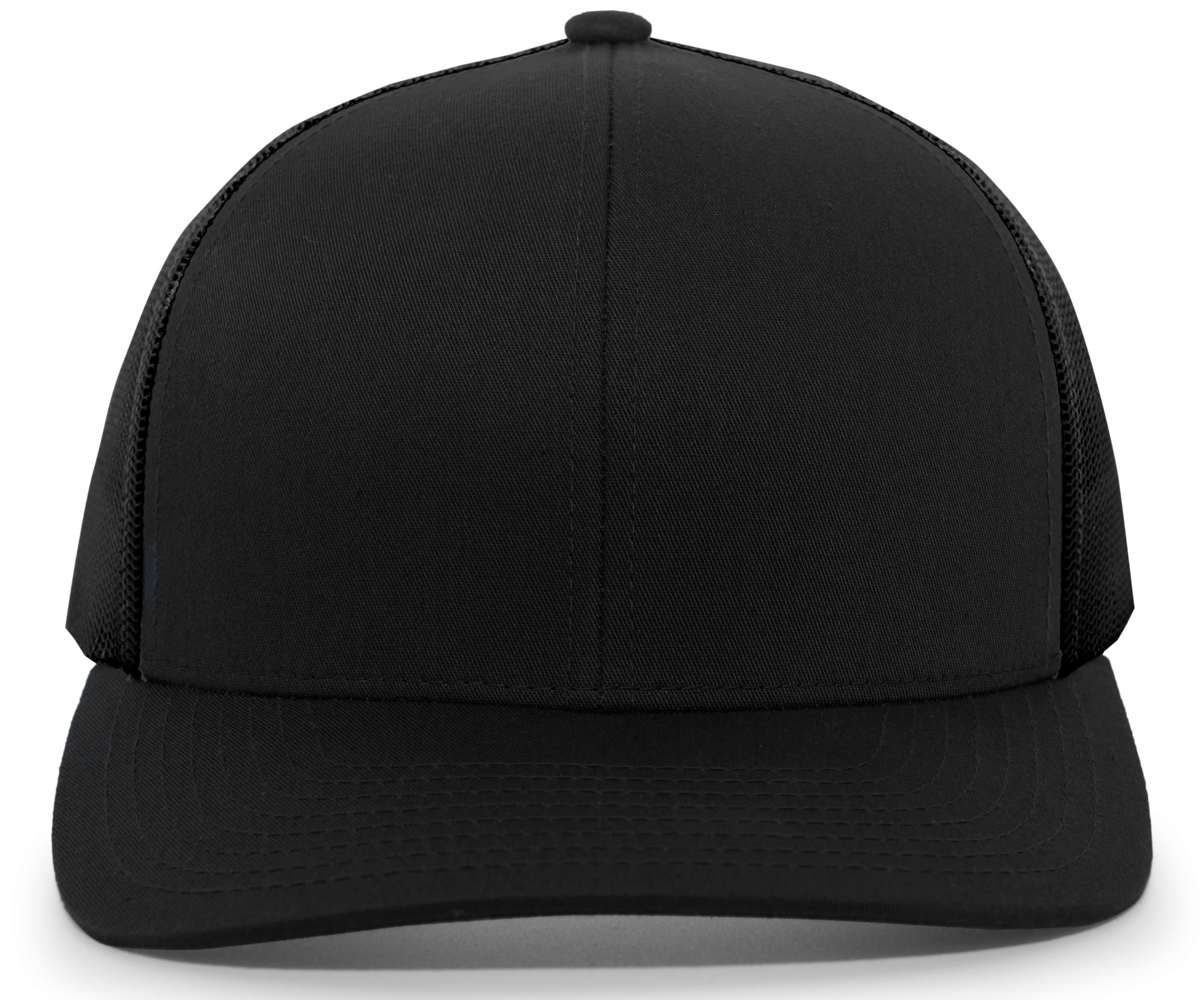 Pacific Headwear Trucker Snapback Hat in BLACK