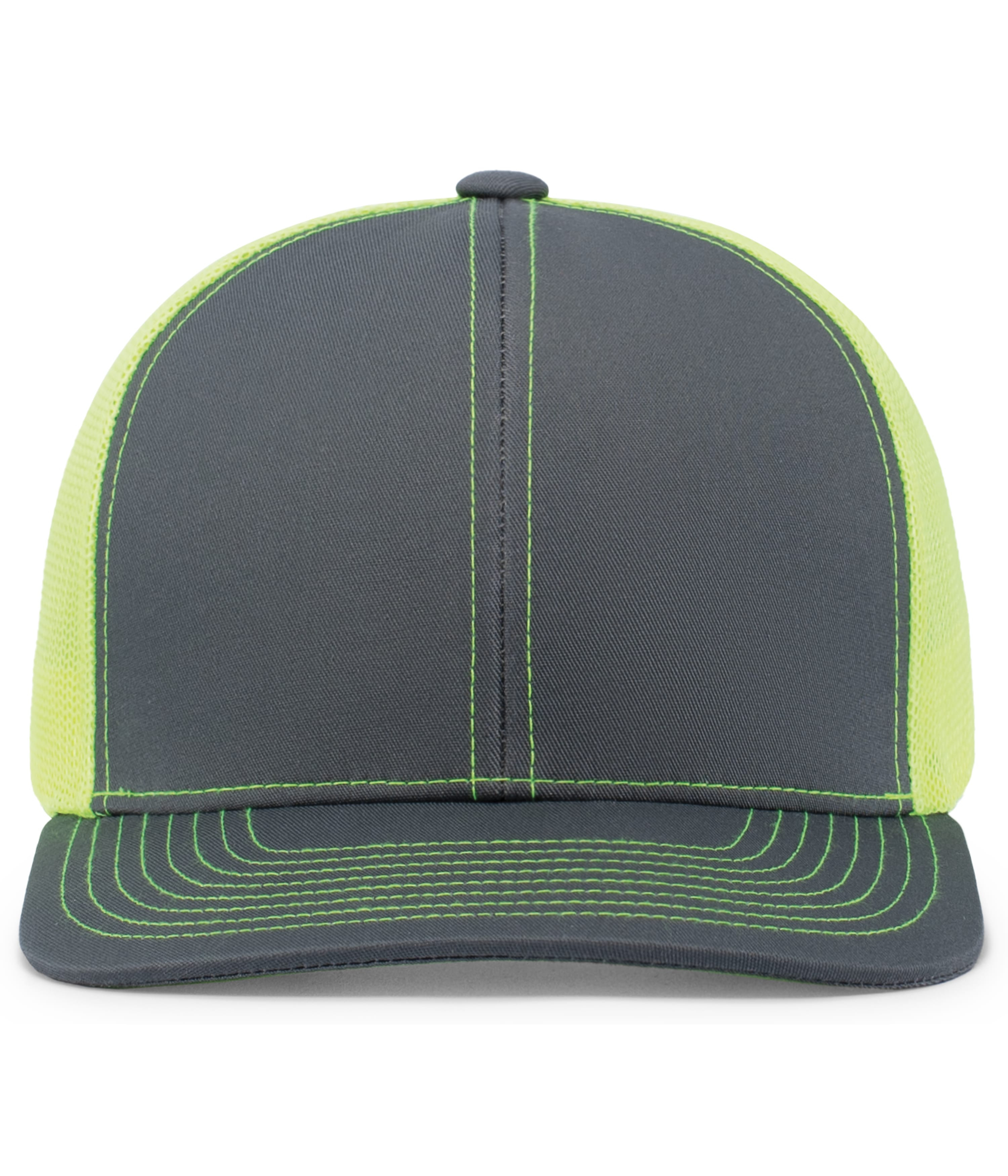 Pacific Headwear Trucker Snapback Hat in GRAPHITE/ N YLLW