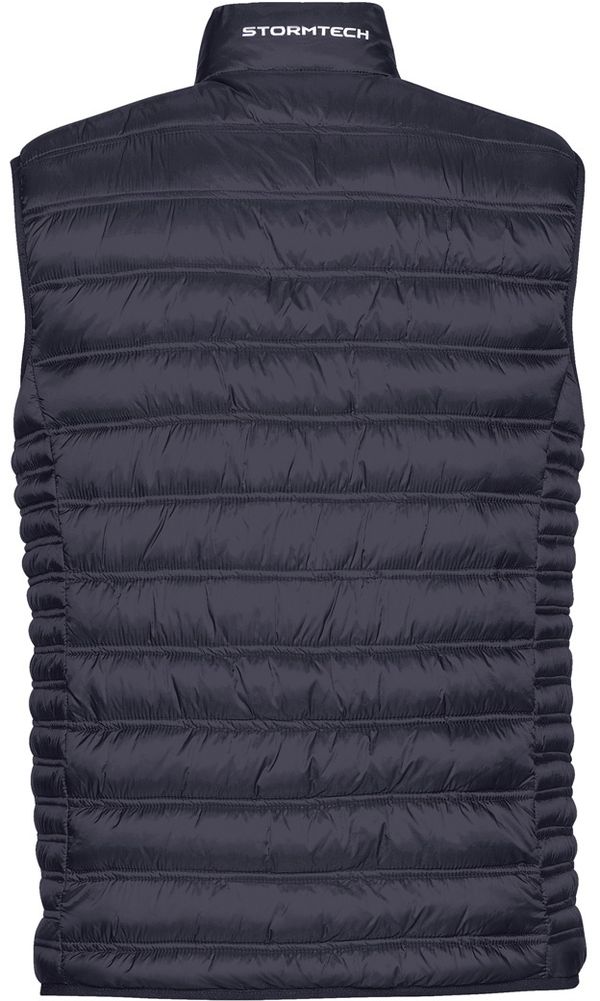 Am image of a Custom Stormtech Mens Basecamp Thermal Vest in NAVY!