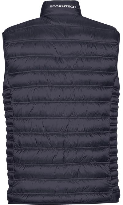Am image of a Custom Stormtech Mens Basecamp Thermal Vest in NAVY!