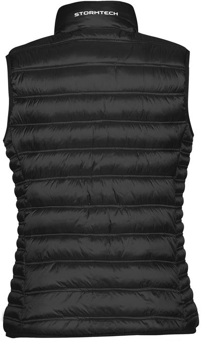 Am image of a Custom STORMTECH WOMENS BASECAMP THERMAL VEST in BLACK!