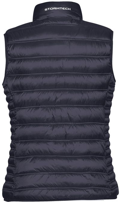 Am image of a Custom STORMTECH WOMENS BASECAMP THERMAL VEST in NAVY!