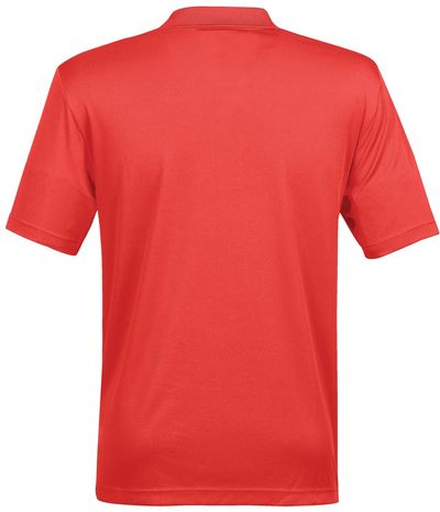 Am image of a Custom STORMTECH MENS ECLIPSE H2X DRY PIQUE POLO in BRIGHT RED!
