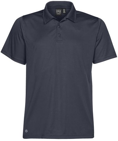 Am image of a Custom STORMTECH MENS ECLIPSE H2X DRY PIQUE POLO in NAVY!