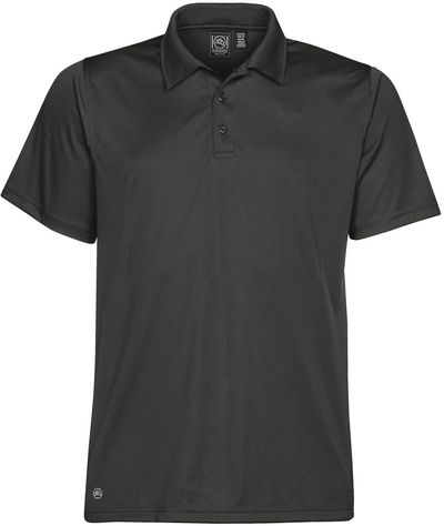 Am image of a Custom STORMTECH MENS ECLIPSE H2X DRY PIQUE POLO in CARBON!