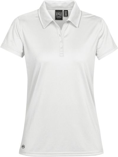 Am image of a Custom STORMTECH WOMENS ECLIPSE H2X DRY PIQUE POLO in White!