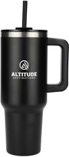An image of a Custom Pinnacle 40 oz Vacuum Insulated Eco Friendly Travel Tumbler With Straw!