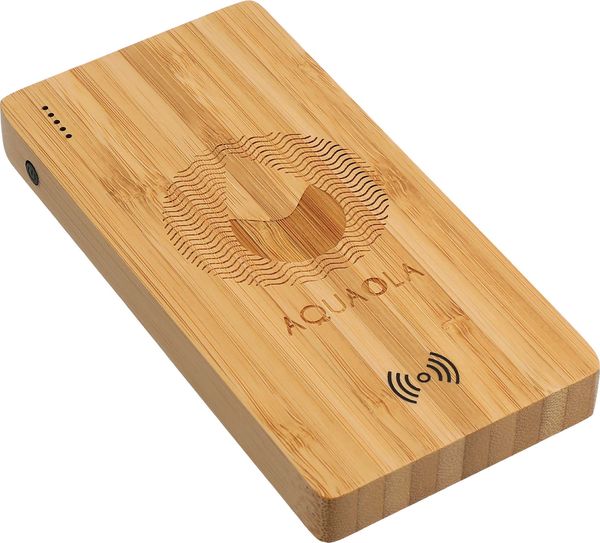 An image of a Custom Plank 5000 mAh Bamboo Wireless Power Bank!