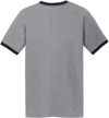 An image of a Custom Port & Co Core Cotton Ringer Tee in Athletic Heather/Jet Black!