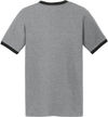 An image of a Custom Port & Co Core Cotton Ringer Tee in Athletic Heather/Jet Black!