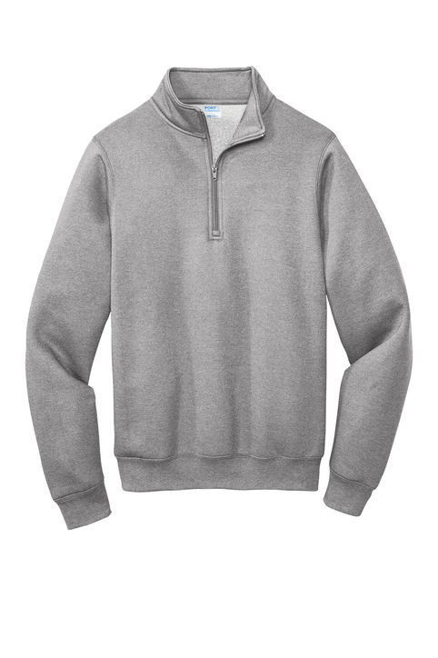 Port & Co Core Fleece Zip Pullover Sweatshirt in Athletic Heather