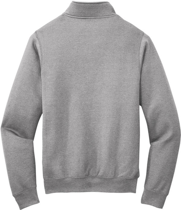 An image of a Custom Port & Co Core Fleece Zip Pullover Sweatshirt in Athletic Heather!
