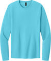 An image of a Custom Port & Co Easy Cotton Long Sleeve Tee in Aquatic Blue!