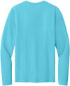 An image of a Custom Port & Co Easy Cotton Long Sleeve Tee in Aquatic Blue!