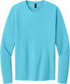 An image of a Custom Port & Co Easy Cotton Long Sleeve Tee in Aquatic Blue!