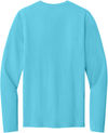 An image of a Custom Port & Co Easy Cotton Long Sleeve Tee in Aquatic Blue!