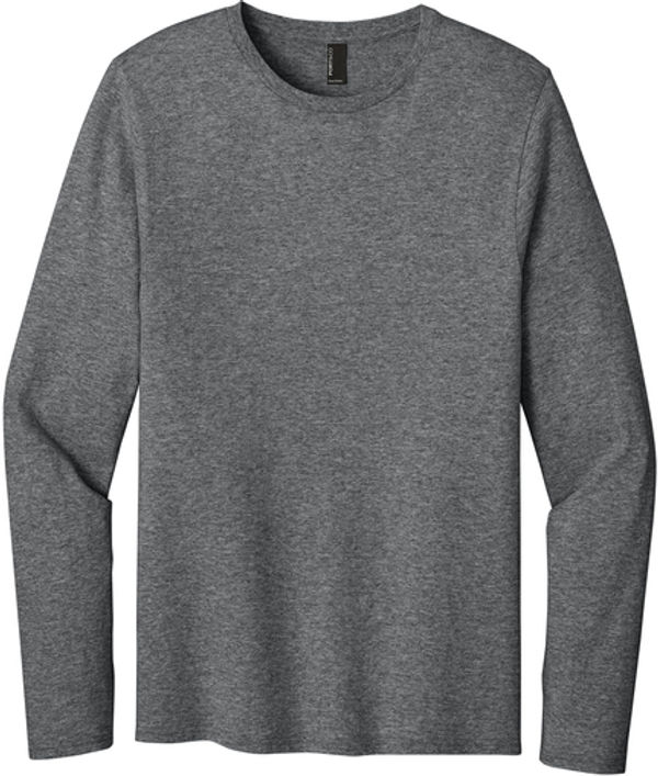 An image of a Custom Port & Co Easy Cotton Long Sleeve Tee in Graphite Heather!
