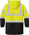 An image of a Custom Port Authority ANSI 107 Class 3 Safety Heavyweight Parka in Safety Yellow/Black/Reflective!